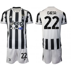 Fußballtrikots Juventus Federico Chiesa 22 Kinder 2021-2022 Kurzarm Heimtrikotsatz kaufen 